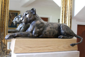 Lioness Resting sculpture by Nadine Collinson