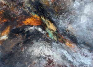 Faultline mixed media on canvas by Nadine Collinson